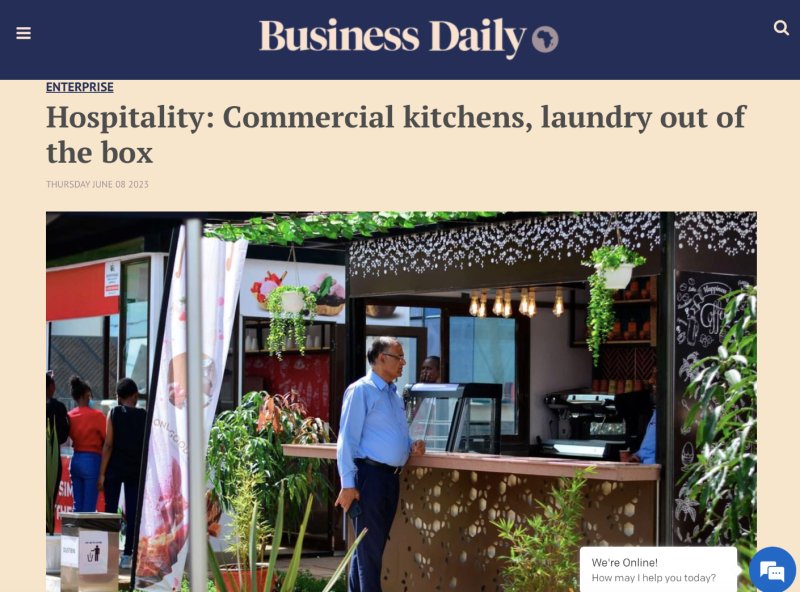 Hospitality: Commercial kitchens, laundry out of the box